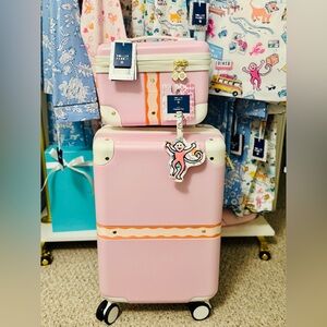 Roller Rabbit x Target Roadtrip Pink Hardside Carry on Suitcase Luggage BUNDLE